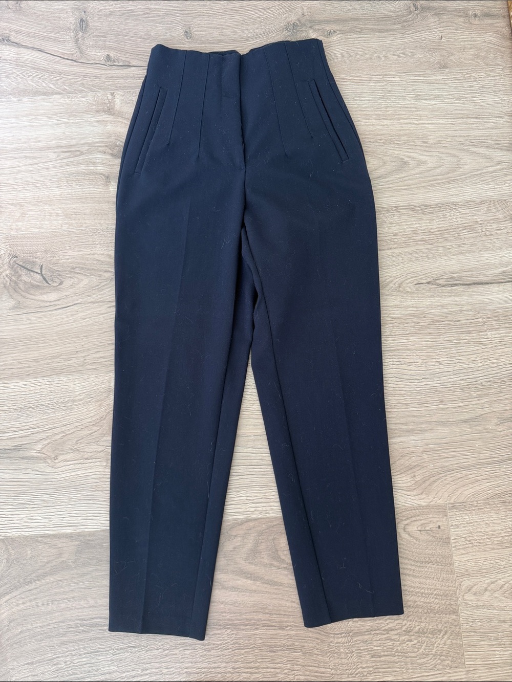 Classic Navy High-Waist Trousers